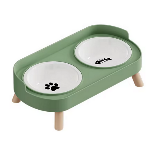 Bol double en céramique pour chiens et chats