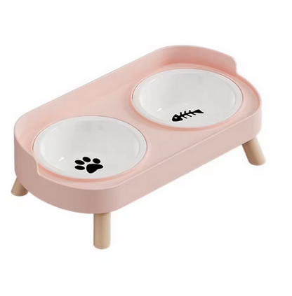 Bol double en céramique pour chiens et chats