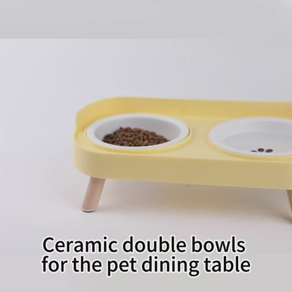 Bol double en céramique pour chiens et chats